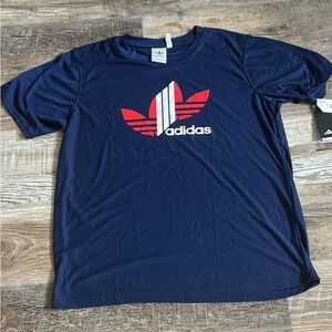 NWT Adidas Blue and Red Short Sleeve Tee Xl
